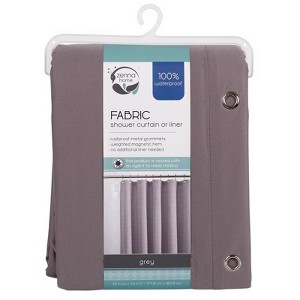 Zenna Home 72 in. H X 70 in. W Gray Solid Shower Curtain Liner Fabric - 1 of 1