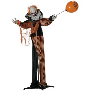 NAYSAYE Halloween Animated Circus Clown with Balloon Outdoor Decoration Prop with Motion for Garden Lawn and Party, Multicolored, 16.94"*9.85"*9.85" - 1 of 4
