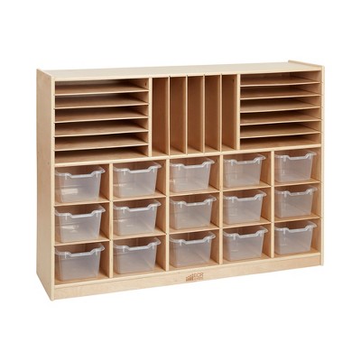 ECR4Kids Multi-Section Mobile Storage Cabinet, Classroom Furniture