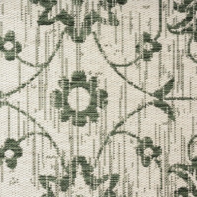 Nicole Miller Light Green and Ivory Floral Indoor/Outdoor Area Rug