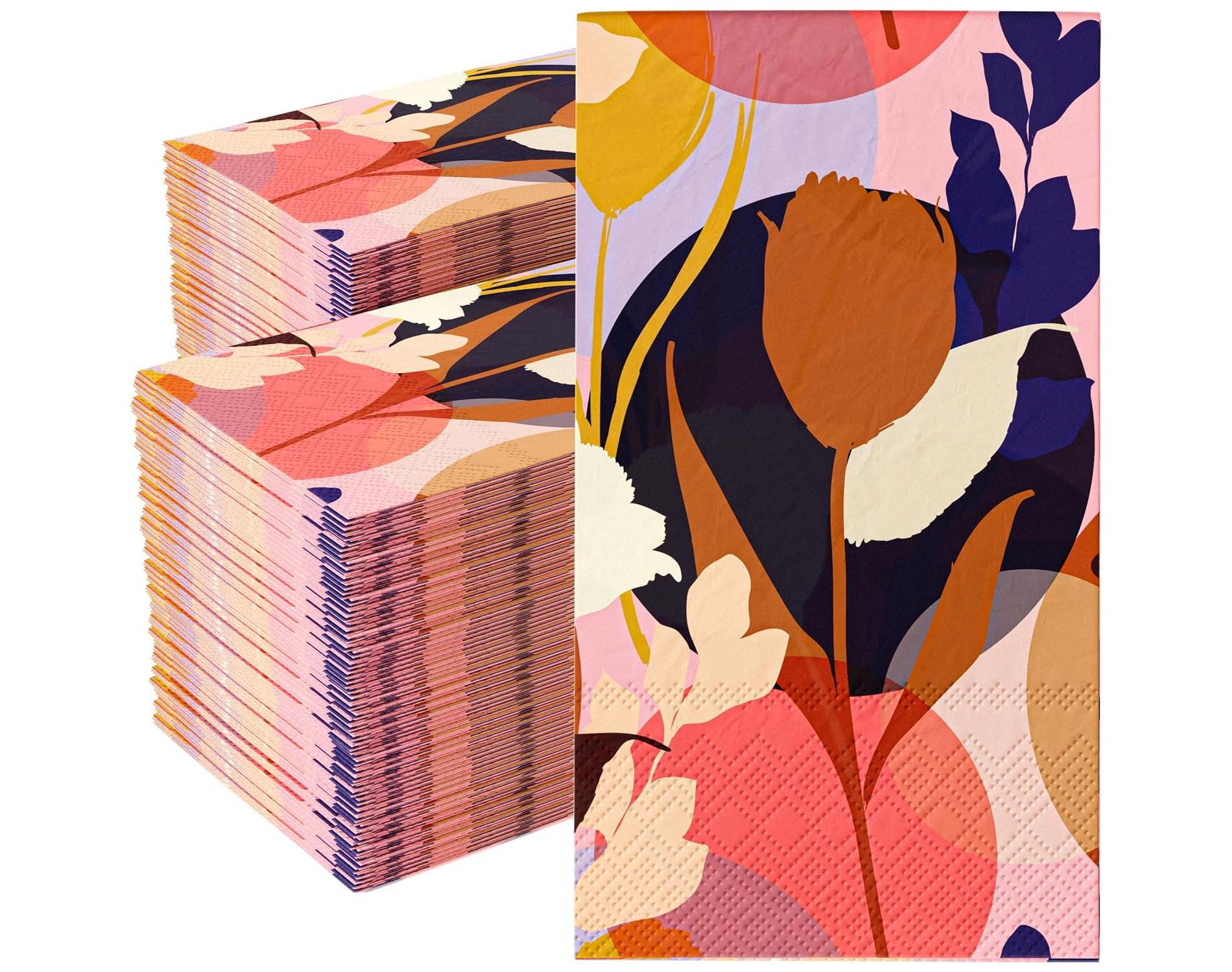 Trendables 100 Count Printed Rectangle Dinner Napkins