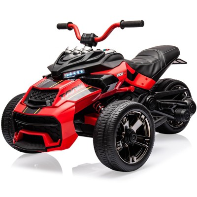 12V 3 Wheeler Kids Electric Ride on Truck & ATV Motorcycle, 2x55W Motor, 7MPH, 2 Speeds, LED Lights, Music