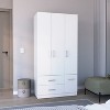 TIRAMISUBEST Austral 3 Door Armoire with Drawers - Mobile Lateral Filing Cabinet, Locking Wheels, Adjustable Shelf - 3 of 4