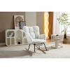 PAGED Teddy Fabric Rocking Chairs,Accent Chairs With Adjustable Footrest,Arm Chairs for Living Room,Bedroom - 2 of 4