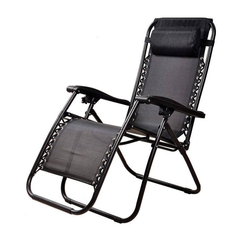 Elevon Adjustable Zero Gravity Recliner Lounge Chair w/ Detachable Cup Holder for Outdoor Deck, Patio, Beach or Bonfire, Weight Capacity 300Lbs, Black, 2 of 7