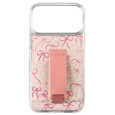 Walli Cases Rosy Ribbons Phone Case with Wallet and Finger Strap