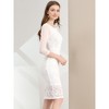 Allegra K Women's Slim Fit Elegant Mesh Sheer Long Sleeve Stretch Knit Floral Lace Bodycon Dress - 4 of 4