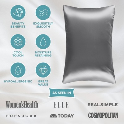 Gray Standard Mulberry Silk Hypoallergenic Pillowcase