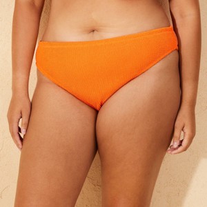 Women's Pucker Textured Mid-Rise High Leg Cheeky Bikini Bottom - Wild Fable™ - 1 of 3