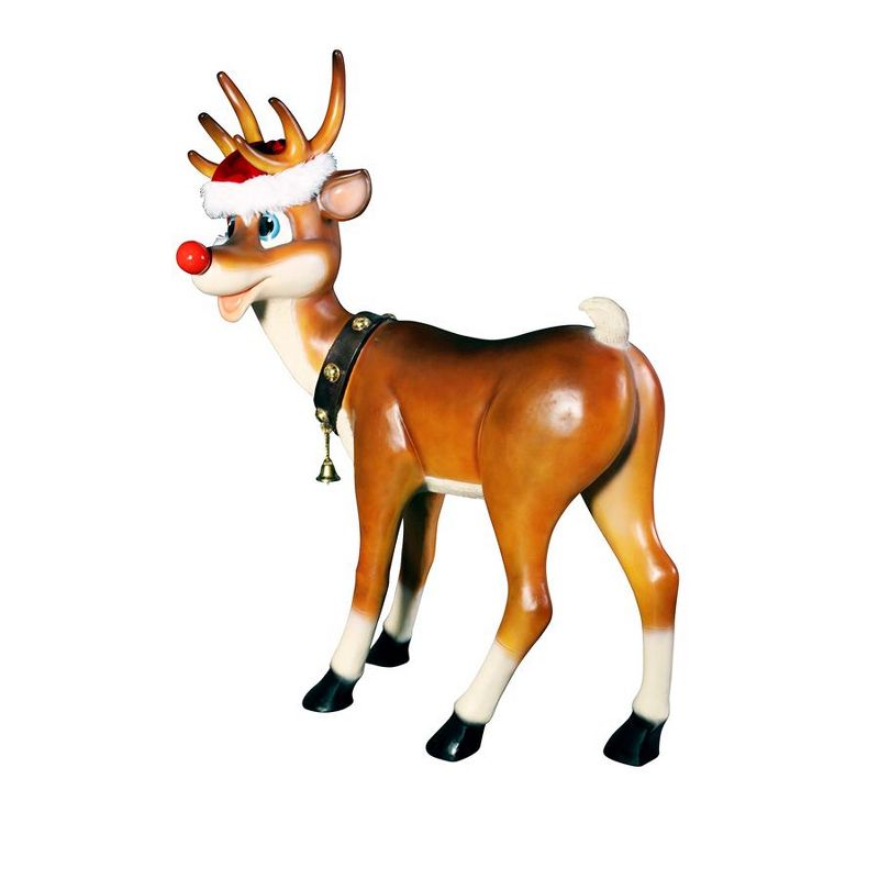 Design Toscano Santa's Red-Nosed Christmas Reindeer Statue: Standing Large, 2 of 3