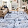 Area Rug Washable Abstract Indoor Carpet with Non-Slip Backing, Non-shedding Distressed Floor Cover, Soft Low Pile Accent Rug for Living Room, Bedroom - 2 of 4