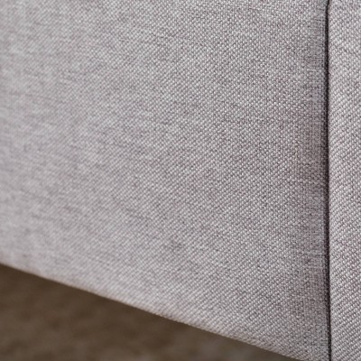 Queen Tara Square Tufted Linen-Look Upholstered Bed Frame