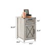 End Table Narrow Side Table with Charging Station, Small Nightstand - 2 of 4