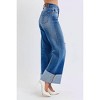 Women's Retro Wide Leg With Cuff Jeans - Judy Blue - 3 of 4