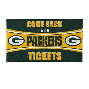 Evergreen Come Back with Tickets Green Bay Packers 28" x 16" Woven PVC Indoor Outdoor Doormat
