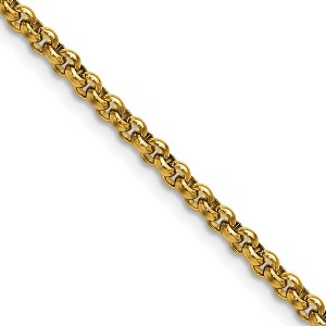 Chisel Stainless Steel Polished Yellow IP-plated 3mm Rolo Chain Necklace 22" - 1 of 3