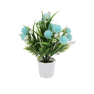 Unique Bargains Artificial Plants Carnation Flower Pot Plastic 3.74"x3.74"x12.6" 1 Pc - 1 of 4