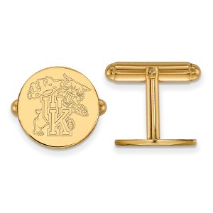Black Bow Jewelry 14k Yellow Gold Kentucky Wildcats NCAA Cuff Links - 1 of 3