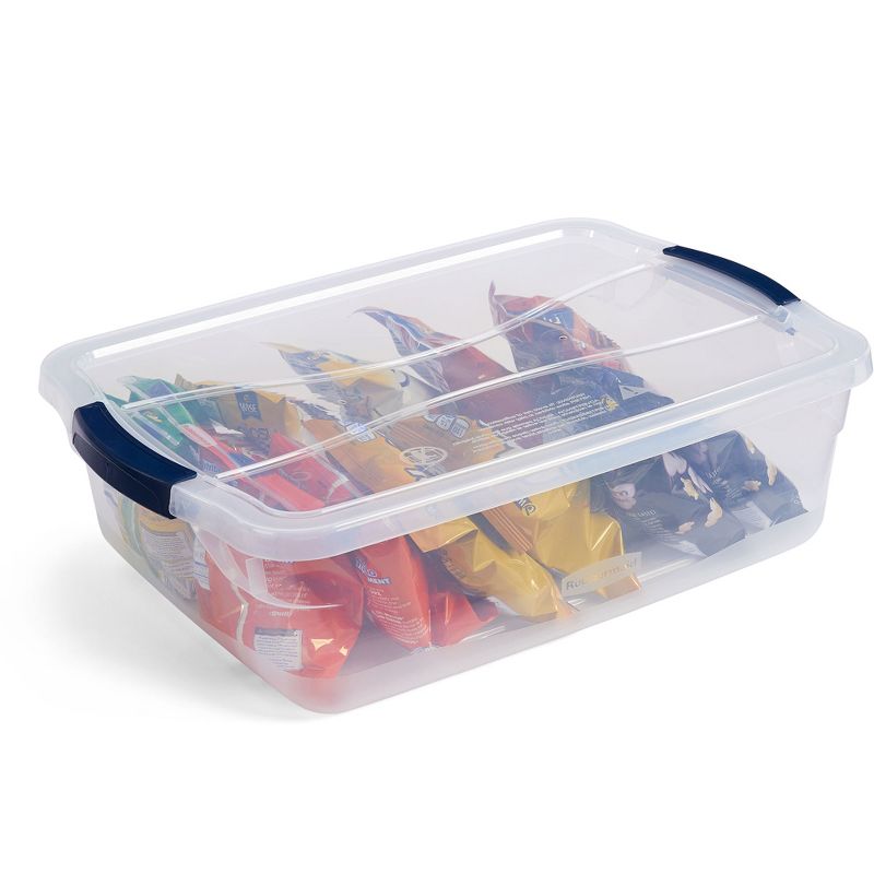 Rubbermaid Cleverstore Home Office Organization 16 Quart Latching Stackable Plastic Storage Tote Container with Lid , Clear (12 Pack), 4 of 7