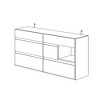 FUFU&GAGA 6-Drawer Storage Cabinet w/Open Shelf Black Frame & Wood Grain Front for Bedroom, Entryway, or Living Room Sideboard - 3 of 4