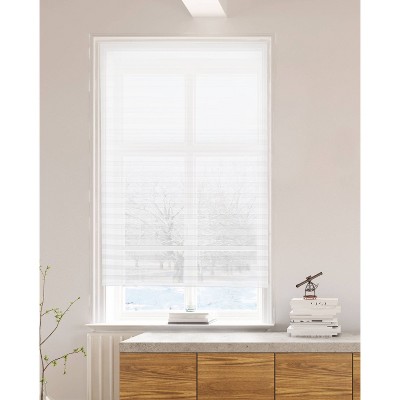 36"x72" Pleated Light Filtering Fabric Shades White - Lumi Home Furnishings