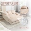 TiramisuBest Corduroy lazy sofa With 3 back pillows,Comfy Sofa- Deep Seat Couch for Living Room - 4 of 4