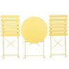 YOOCOZZ Outdoor Folding Steel Bistro Seating Set with 2 Chairs and 1 Round Table, Space-Saving Design - 2 of 4