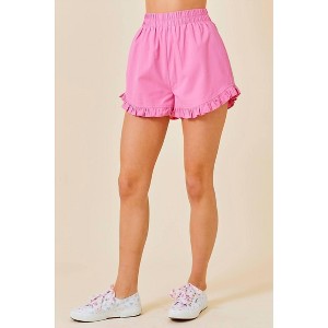 Women's ruffle trim shorts - day + moon S - 1 of 2