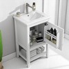 Mshliw 20" Bathroom Vanity with Ceramic Sink, Soft Closing Door, Storage Rack & Open Shelf, MDF & Rubber Wood Freestanding Cabinet - 2 of 4