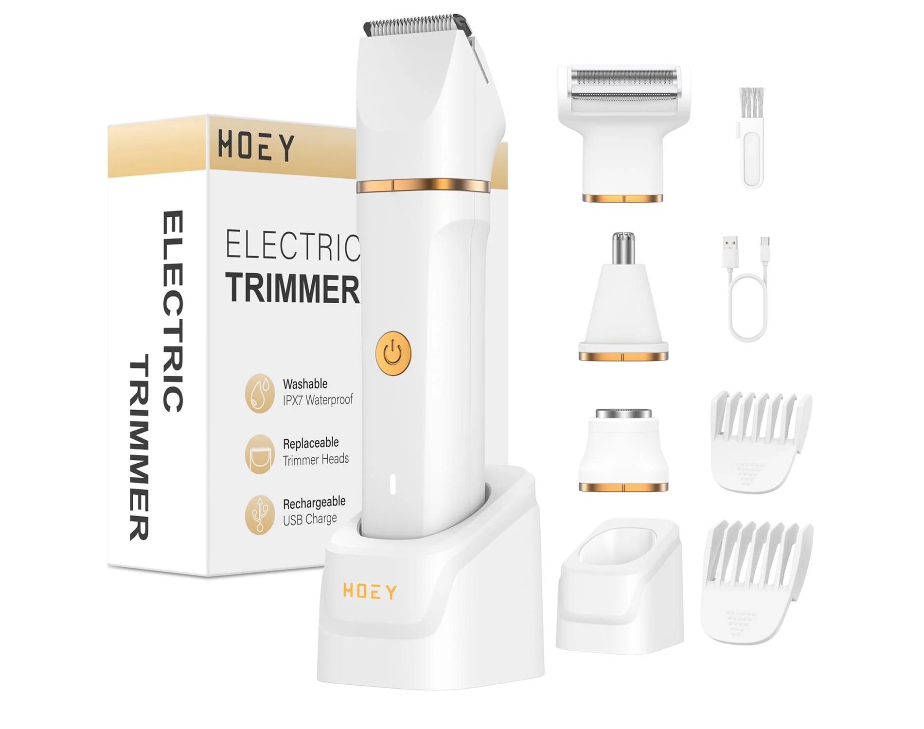 Hoey Women’s 4 in 1 Electric Grooming Kit and Bikini Trimmer - Waterproof Cordless Shaver