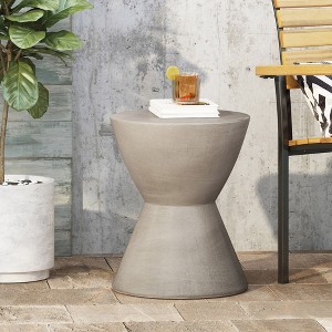 Maggift Patio End Tables Accent Side End Table for Outdoor and Indoor, Garden, Backyard Use, Special Design, Gray, 15.25"*15.25"*18" - 1 of 4