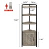 Corner Storage Cabinet 5-Shelf,70.9 Inch Farmhouse Bookcase, Rustic Industrial Bookshelves for Living Room, Kitchen, Bedroom or Office - 3 of 4
