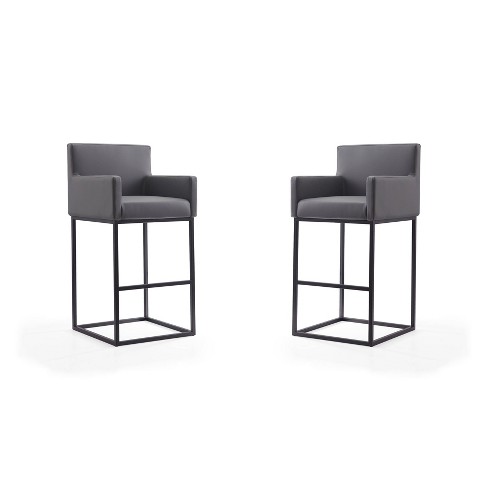 Set of 2 Ambassador Upholstered Metal Barstool - Manhattan Comfort - image 1 of 4