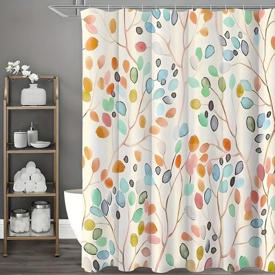 Paaaawaters Floral Shower Curtains for Bathroom, Flower Washable Polyester Fabric Shower Curtains for Bathroom Decor