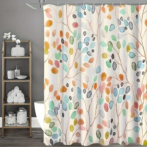 Paaaawaters Floral Shower Curtains for Bathroom, Flower Washable Polyester Fabric Shower Curtains for Bathroom Decor - 1 of 4