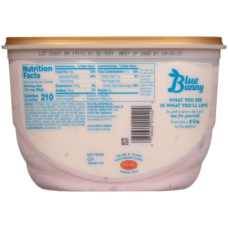 Blue Bunny Cherry Chocolate Chunk Ice Cream - 46 fl oz, 2 of 6