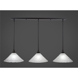 Toltec Lighting Any 3 - Light Chandelier in  Dark Granite with 12" Frosted Crystal Shade - 1 of 1