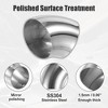Unique Bargains Stainless Steel 45 Degree Exhaust Elbow Pipe Silver Tone 4 Pcs - 4 of 4