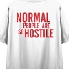 Dexter “Normal People Are So Hostile” Women’s White Double-Sided Cropped Tee - 4 of 4