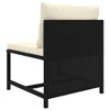 Sectional Middle Sofa with Cushions Black Poly Rattan vidaXL - 4 of 4