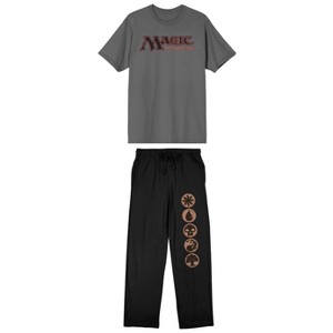 Magic the Gathering Logo and Icons Men's 2-Piece Short Sleeve Sleepwear Set - 1 of 4