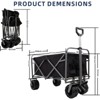 RISOKEYS Heavy Duty Collapsible Folding Wagon Cart with All-Terrain Wheels & Foot Brake,200Lbs Capacity Garden Utility Wagon for Beach,Camping - 3 of 4