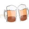 HalloweenCostumes.com One Size Fits Most   Beer Mug Stein Costume Glasses for Adults, Clear/Brown - 4 of 4