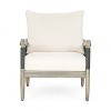 Christopher Knight Home Amos Outdoor Woven Rope Acacia Wood Club Chair with Thick Cushion - 4 of 4