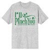 St. Patrick's Day I'll Pinch You Shamrock Men's Gray T-Shirt Tee Shirt - 2 of 2