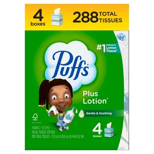 Puffs Plus Lotion Gentle & Soothing Facial Tissue - 1 of 4