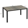 Resenkos Patio Dining Tables,Patio Tables,Patio Table for 6 with Aluminum Frame, Faux Wood Tabletop, Gray - 4 of 4