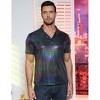 Clearlove Shirts Shiny Sequins Short Sleeve Party Polo Shirt Hipster Nightclub Prom Costume T-Shirt Men's 70s - 2 of 4