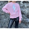 Girl Kids Lightning Bolt Pink Sweatshirt - little Olin - 2 of 3