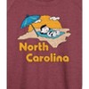 Women's - Peanuts - North Carolina Lucy Lightweight French Terry Wide Neck Long Sleeve Shirt - 2 of 4